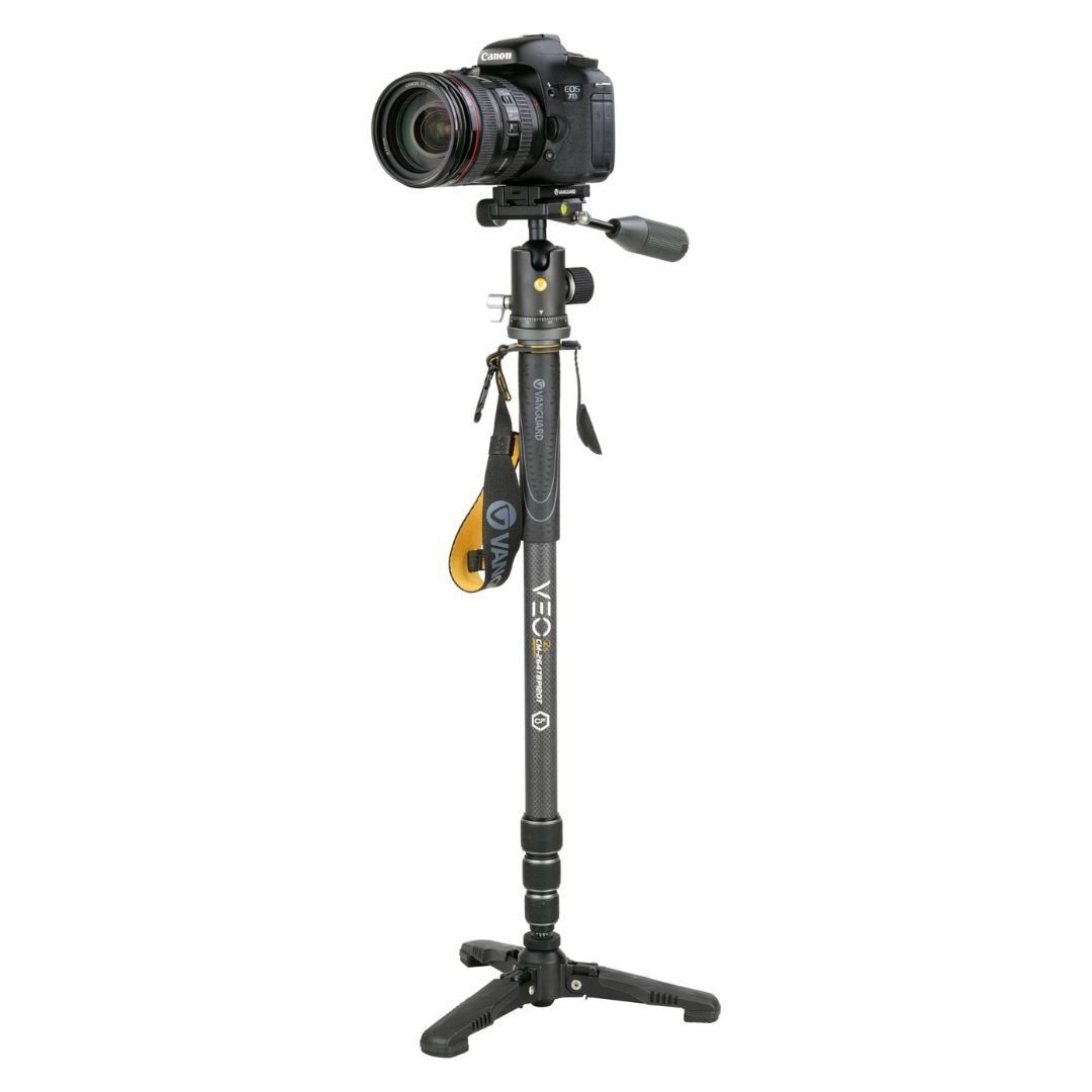 Vanguard Tri-Stand Feet Carbon Fiber Monopod and Ball Head with Smartphone Holder (Black and Gray)