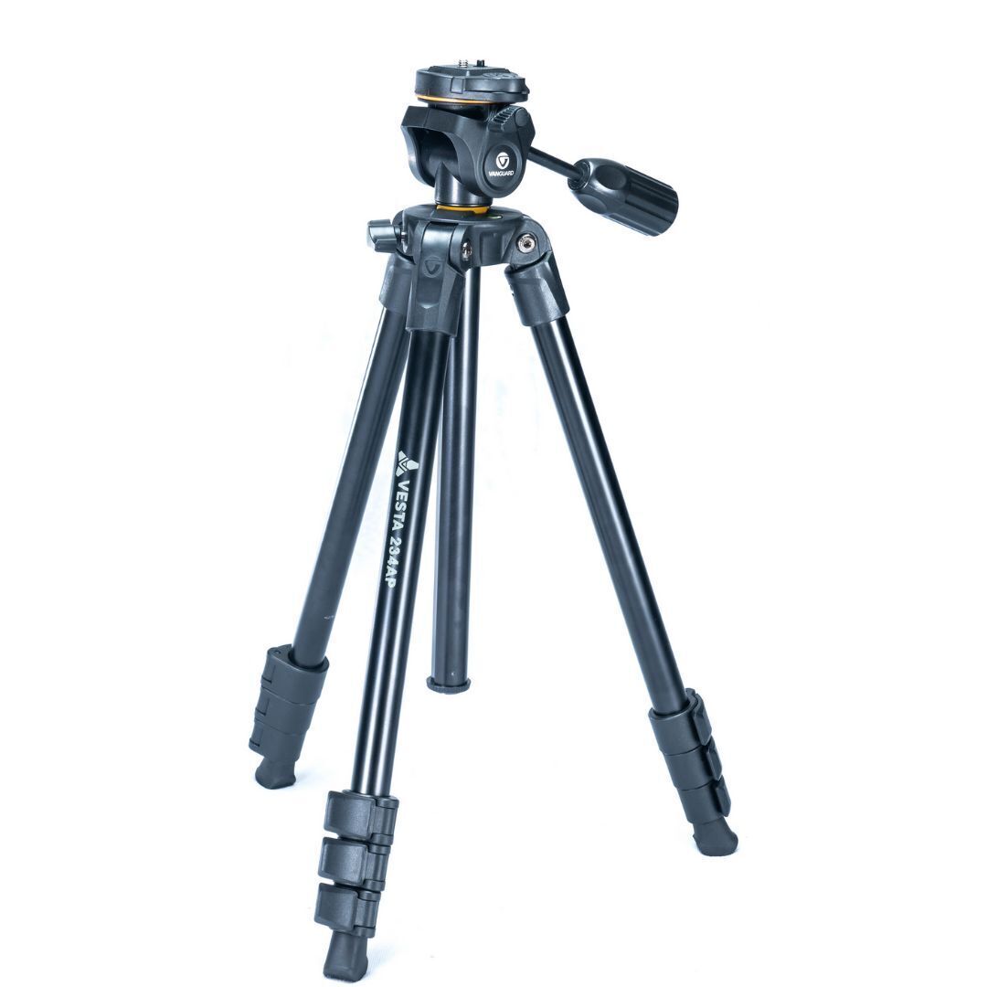 Vanguard Vesta 234AP Aluminum 4-Section Tripod Kit with Adjustable Quick Flip Leg Lock and Pan Head