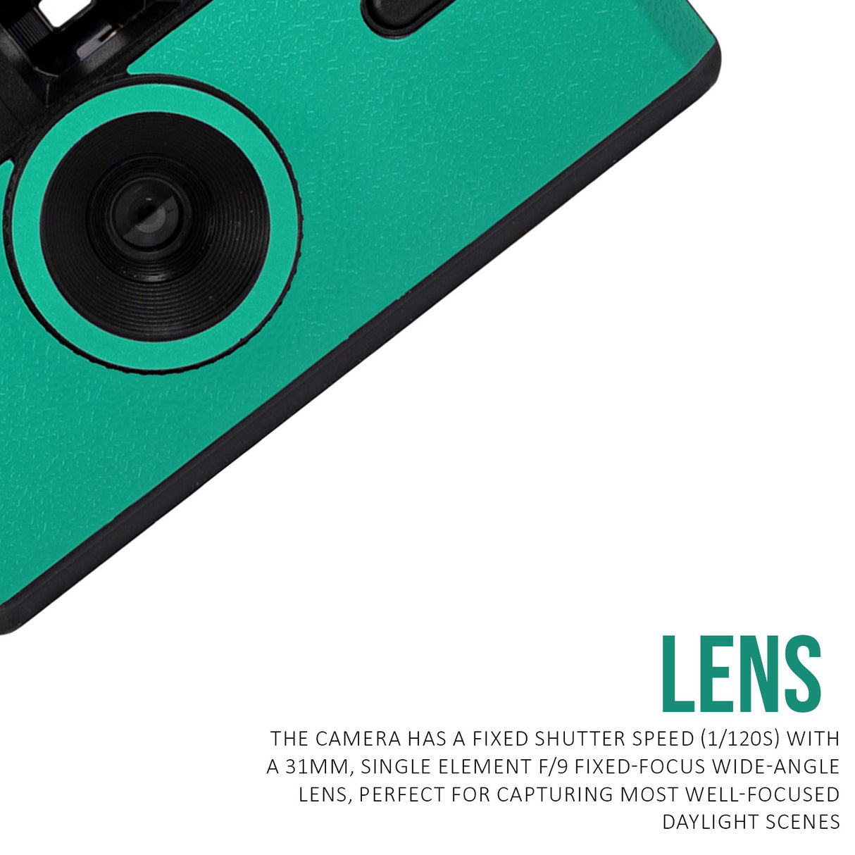 Ilford Sprite 35-II Reusable and Reloadable 35mm Analog Film Camera (Teal and Black) Bundle