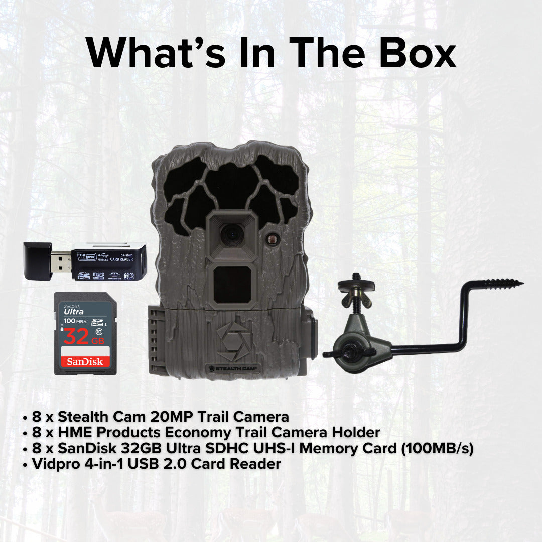 Stealth Cam 20MP Trail Camera with 60 Feet Range Detection and 720P Video (2-Pack) x 4 Bundle