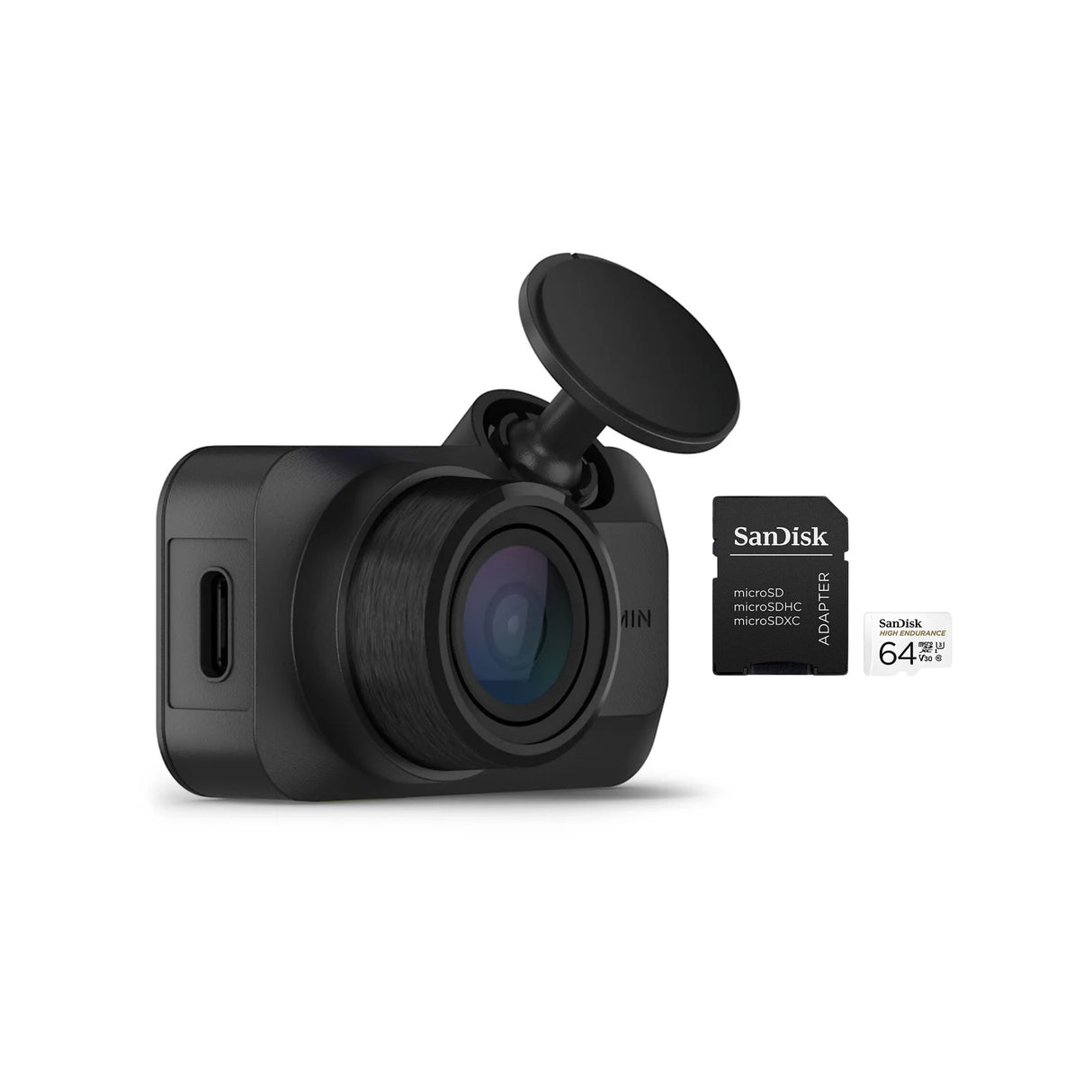 Garmin Dash Cam Mini 3 Ultra-Compact 1080p Camera (Black) with 64GB MicroSDXC Memory Card Bundle
