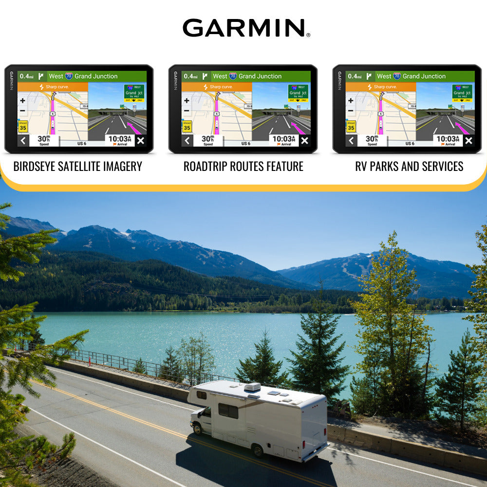 Garmin RVcam 795 RV GPS with Built-In Dash Cam with Knox Gear GPS Suction Cup Mount (Black) Bundle