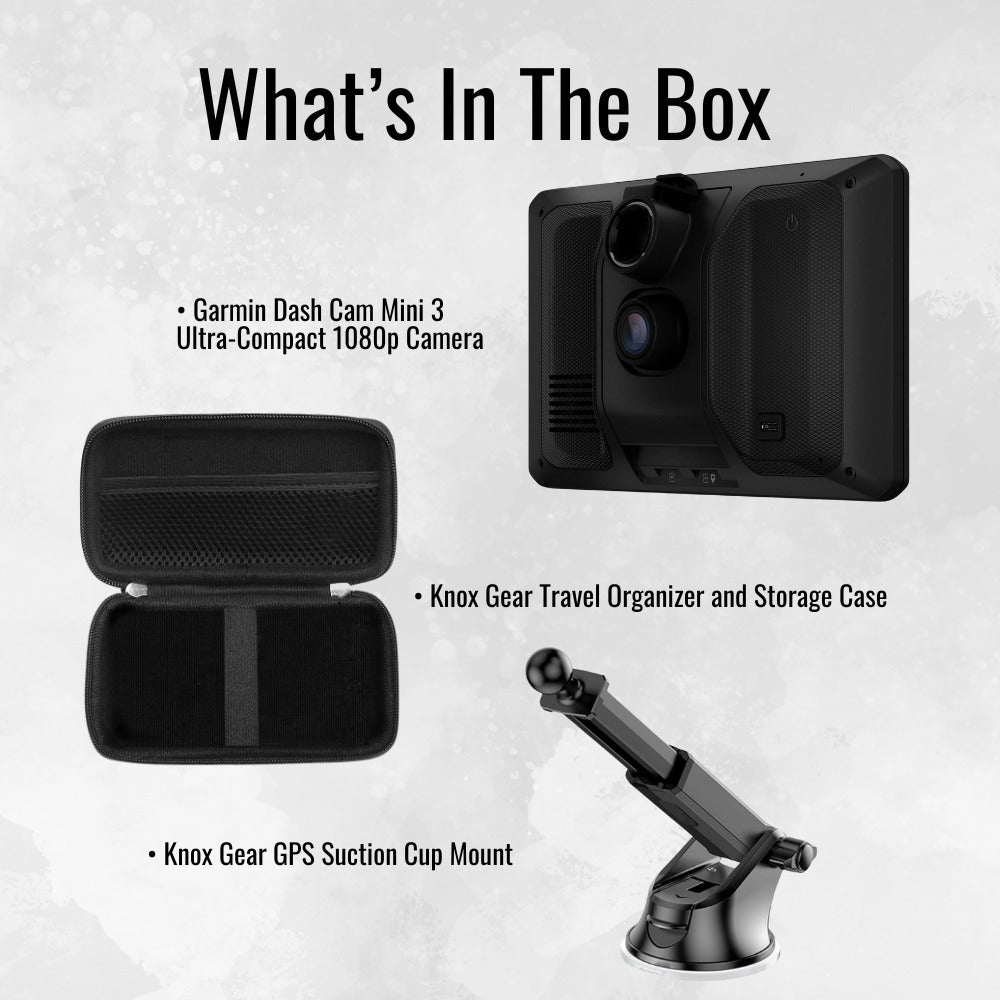 Garmin RVcam 795 RV GPS with Built-In Dash Cam with Knox Gear GPS Suction Cup Mount (Black) Bundle