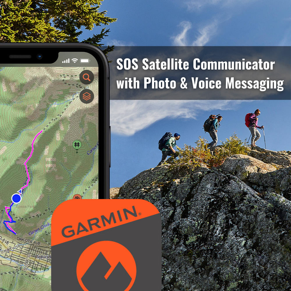 Garmin inReach Messenger Plus SOS Satellite Communicator with Tracback Routing (Black-Red) Bundle
