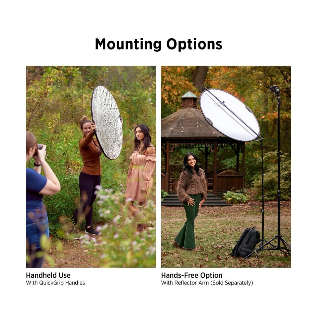 Westcott Illuminator 30-Inch 5-In-1 Reflector with QuickGrip Handles for Versatile Light Control