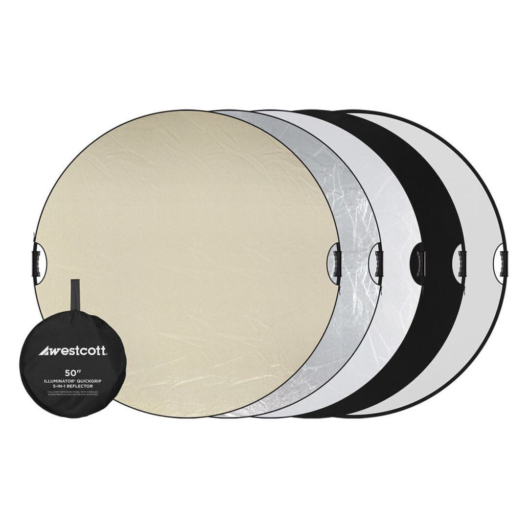 Westcott Illuminator 50-Inch 5-In-1 Reflector with QuickGrip Handles for Versatile Light Control