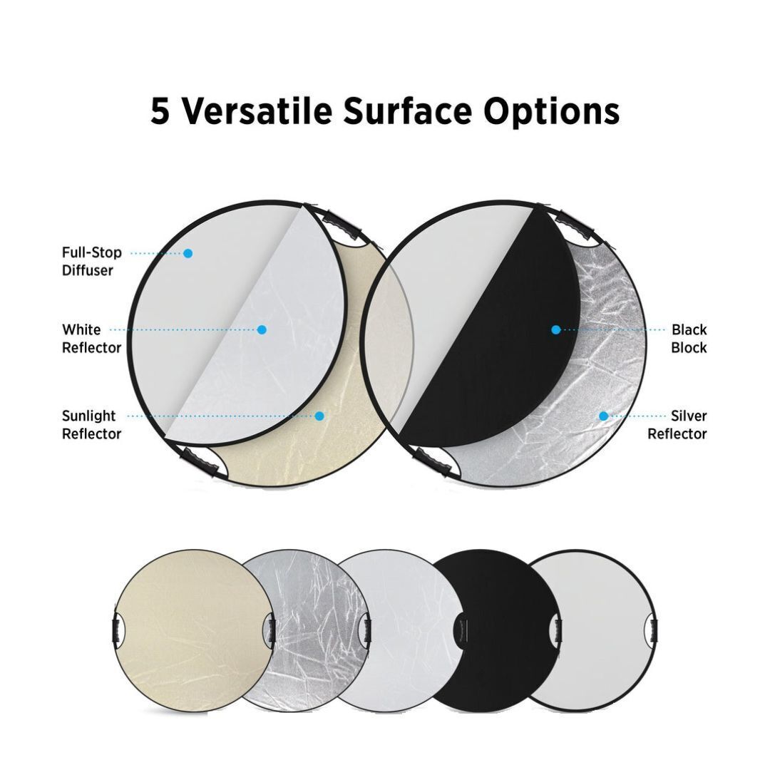 Westcott Illuminator 50-Inch 5-In-1 Reflector with QuickGrip Handles for Versatile Light Control