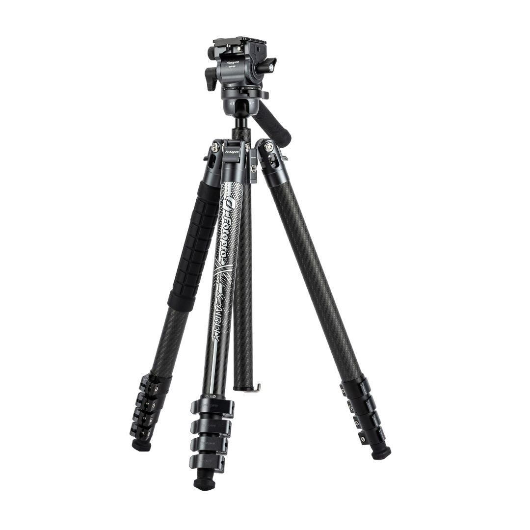 Fotopro X-Airfly Video Tripod with Flip Lock System and Compact and Lightweight Design (Gray)