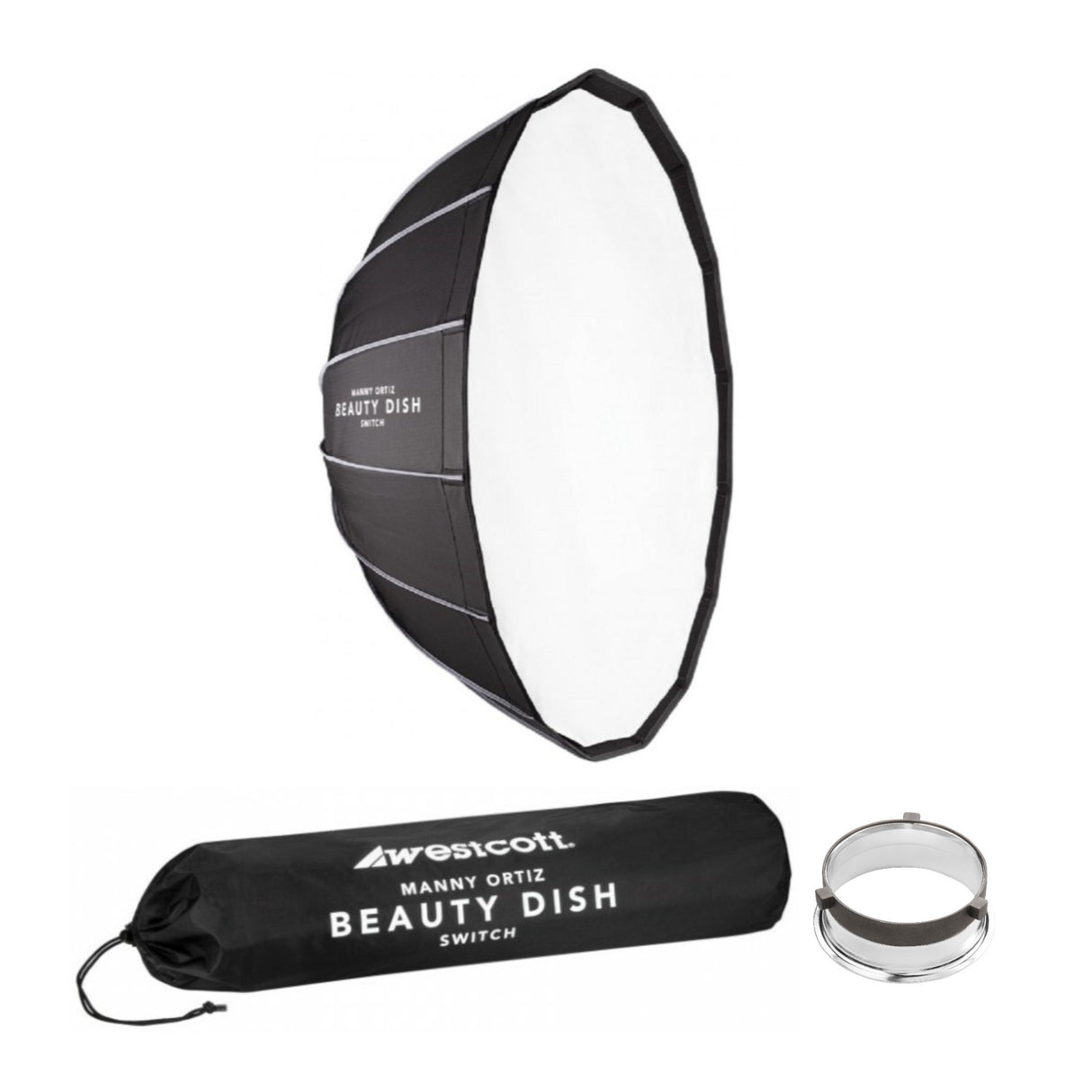 Westcott 36-Inch Beauty Dish Switch (White Interior) with Bowens Switch Insert Bundle