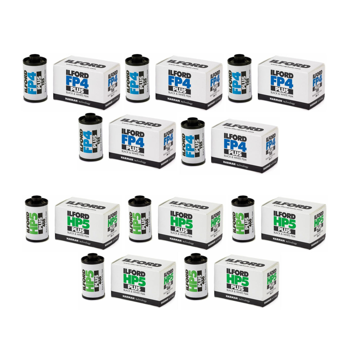 Ilford HP5 Plus ISO 400 Black and White 35mm 36 Exposures Roll Film (5-Pack) Bundle