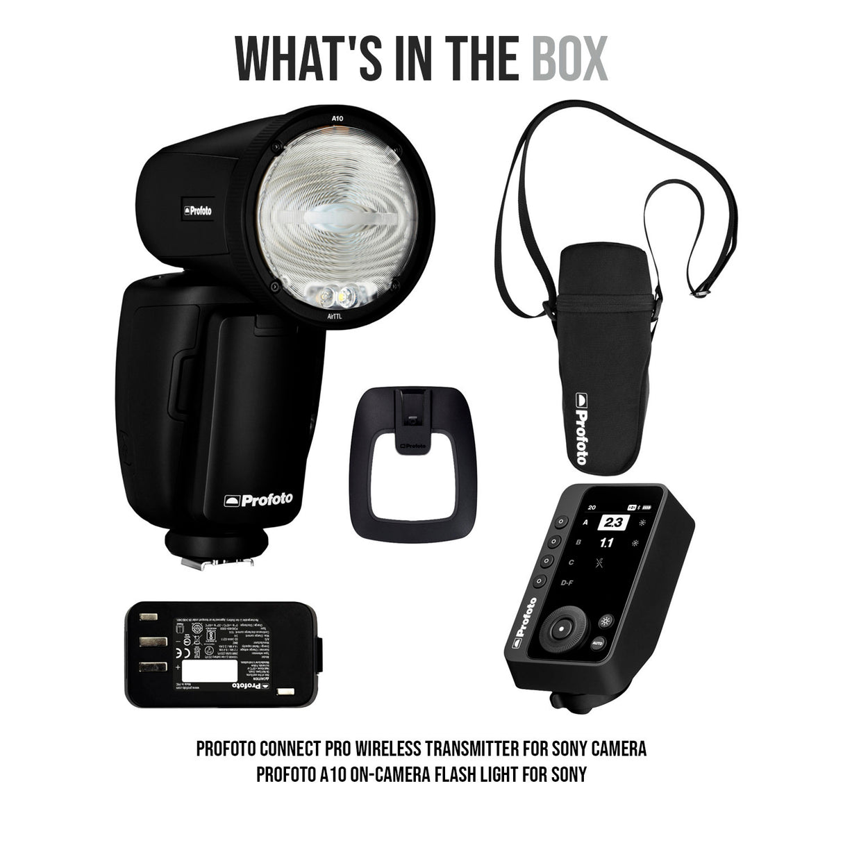 Profoto Connect Pro Wireless Transmitter for Sony Camera with Profoto A10 Flash Light Bundle