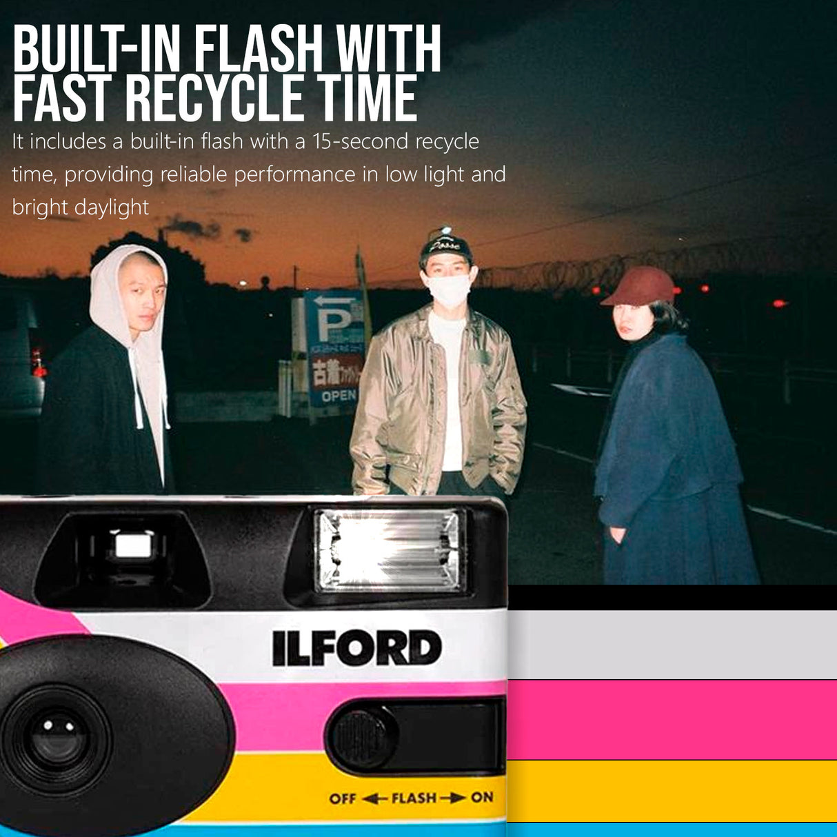 Ilford Ilfocolor Rapid Retro Single Use Camera with 31mm Optical Lens (White, 10-Pack) Bundle