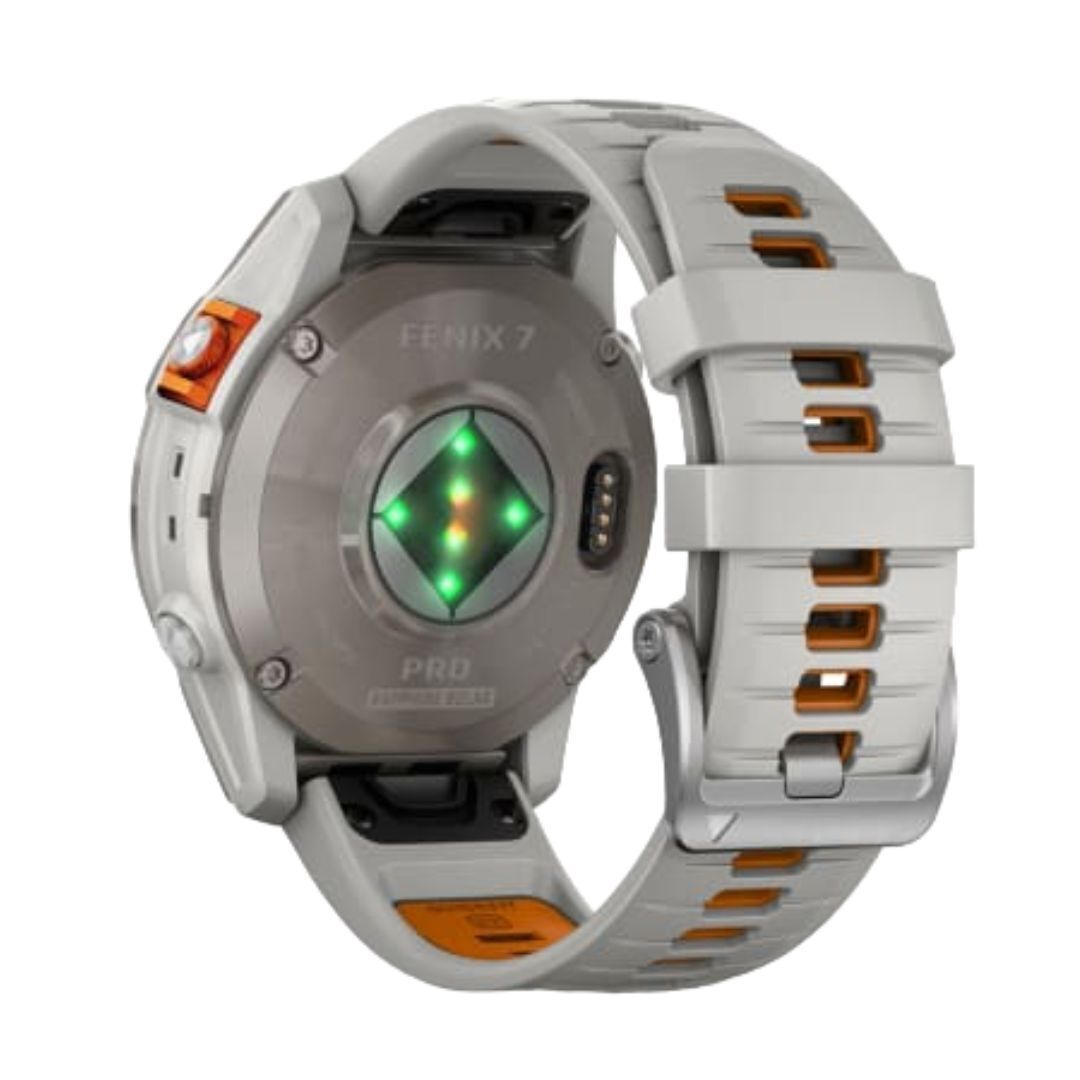 Garmin fenix 7 Pro Sapphire Solar Edition Water-Resistant GPS Smartwatch (Fog Gray and Ember Orange)