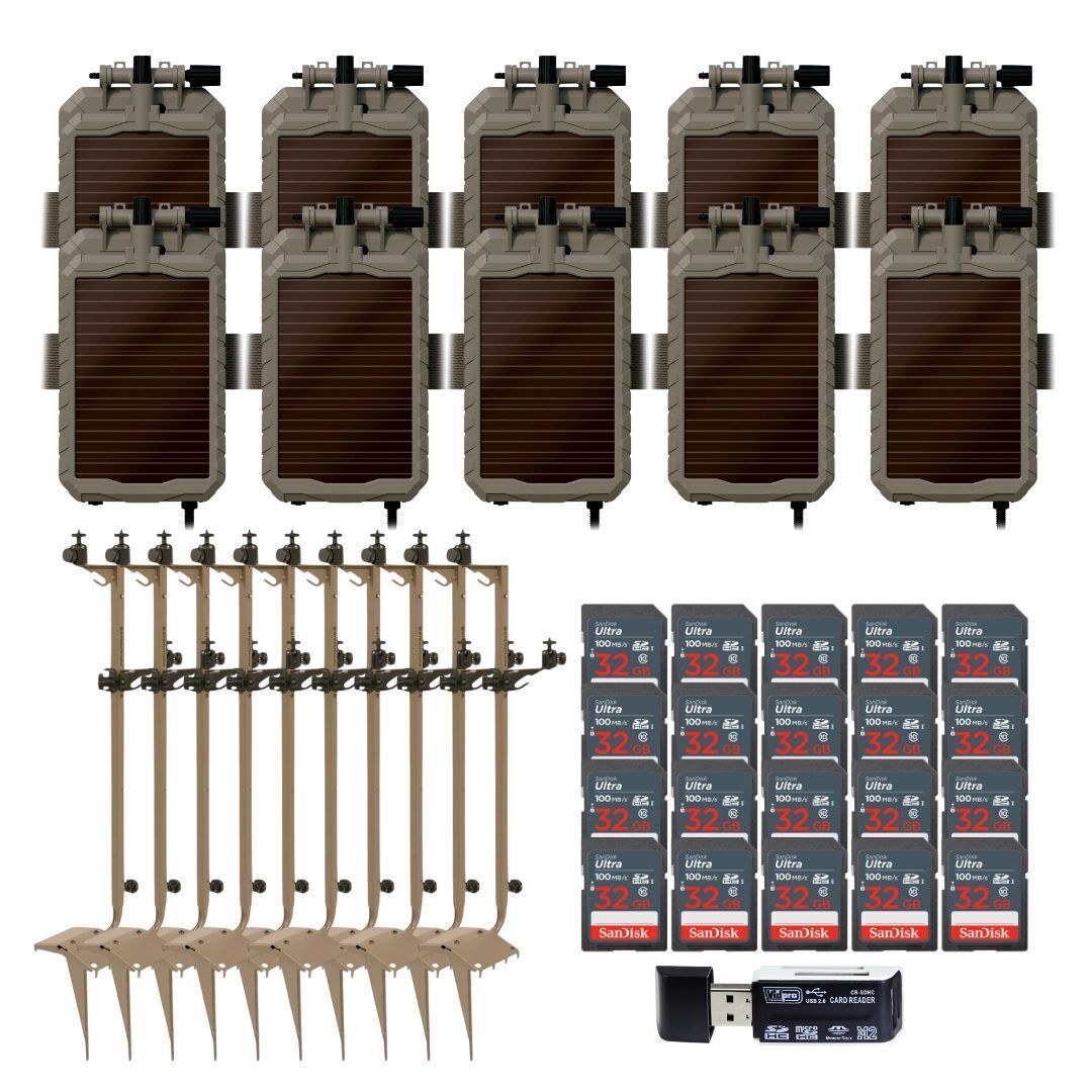 Stealth Cam Adjustable Multi-Pivot Mounting Post (10-Pack) with 5000mAh Battery (10-Pack) Bundle