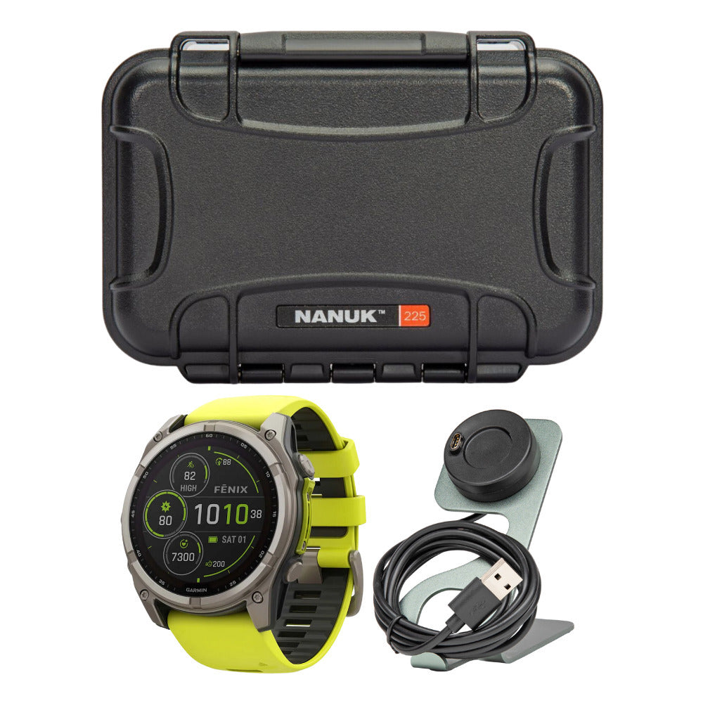 Garmin Fenix 8 Sapphire 51mm GPS Smartwatch with AMOLED Display (Amp Yellow and Graphite) Bundle