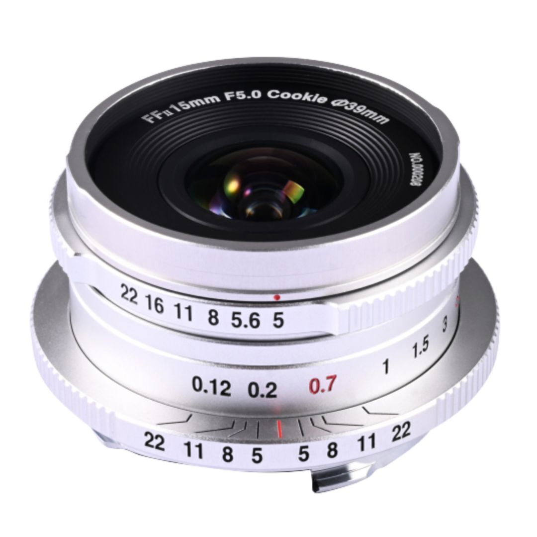 Laowa 15mm f5 Cookie FF Lens with 110-Degree Angle of View and Compact Body (Silver, Leica M)