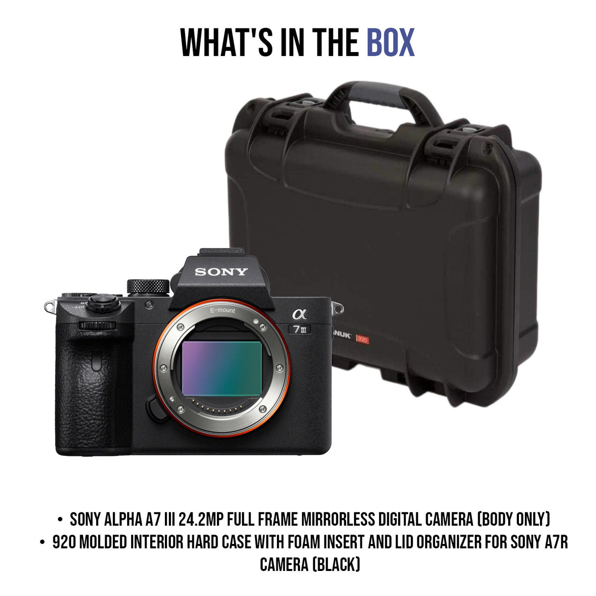Sony Alpha a7 III 24.2MP Full Frame Mirrorless Digital Camera (Body Only) with Hard Case Bundle