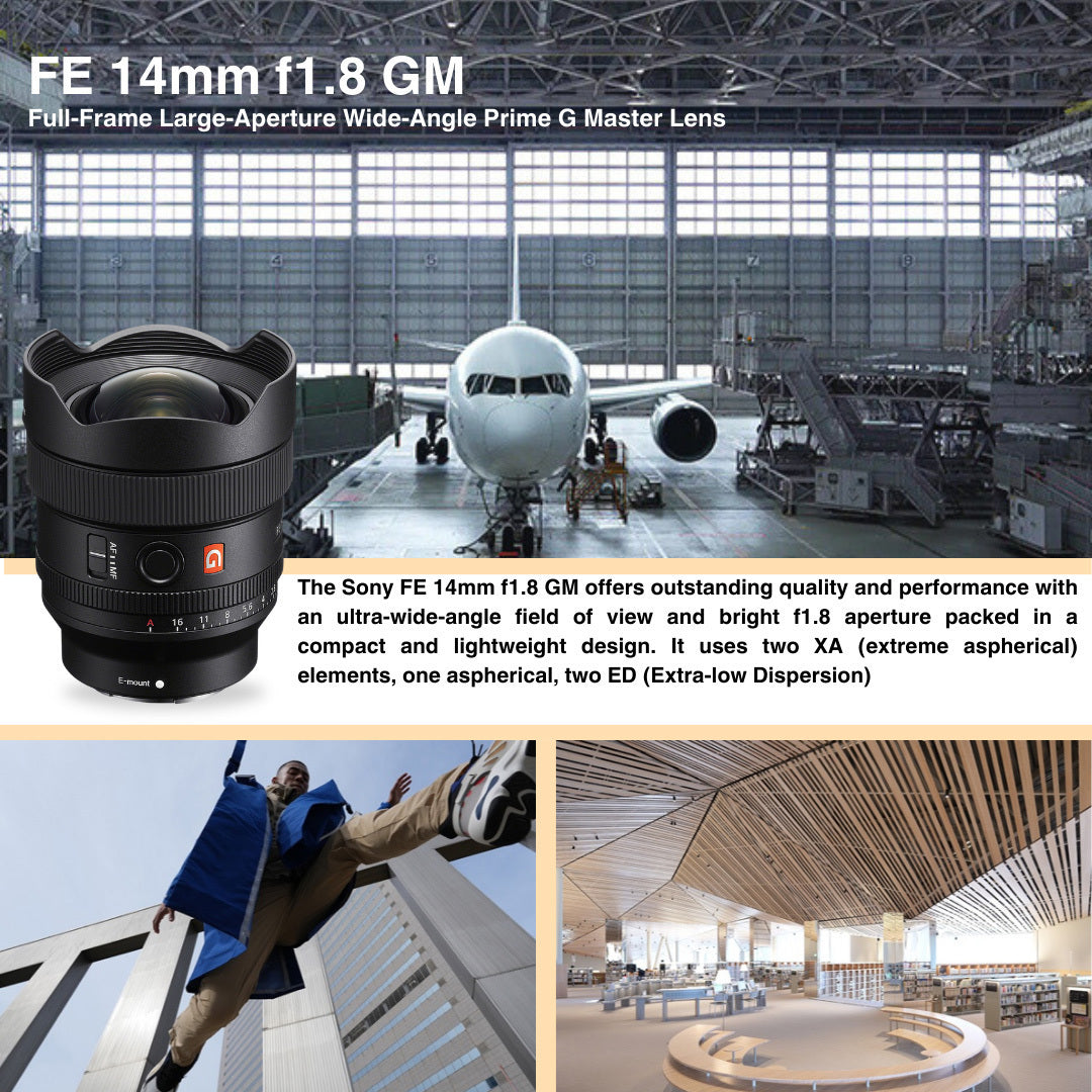 Sony FE 14mm f1.8 GM Full-Frame Large-Aperture Wide-Angle Prime G Master Lens Bundle