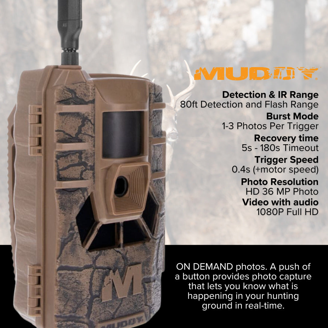 Muddy Matrix 36MP Imaging Cellular Trail Camera (10-Pack) with Solar Battery (10-Pack) Bundle