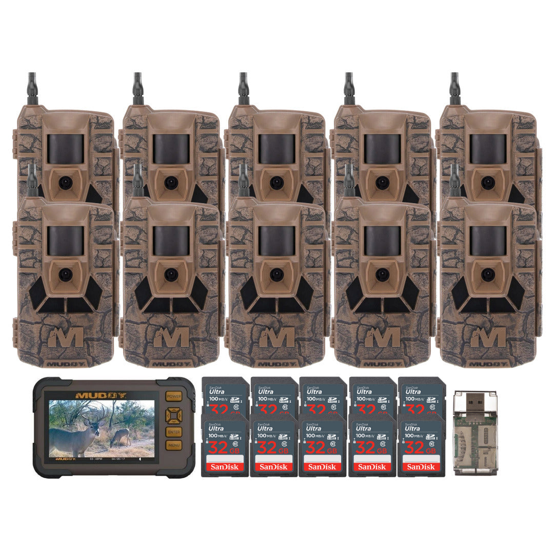 Muddy Matrix 36MP Imaging Cellular Trail Camera with On Demand Photo (10-Pack) Bundle