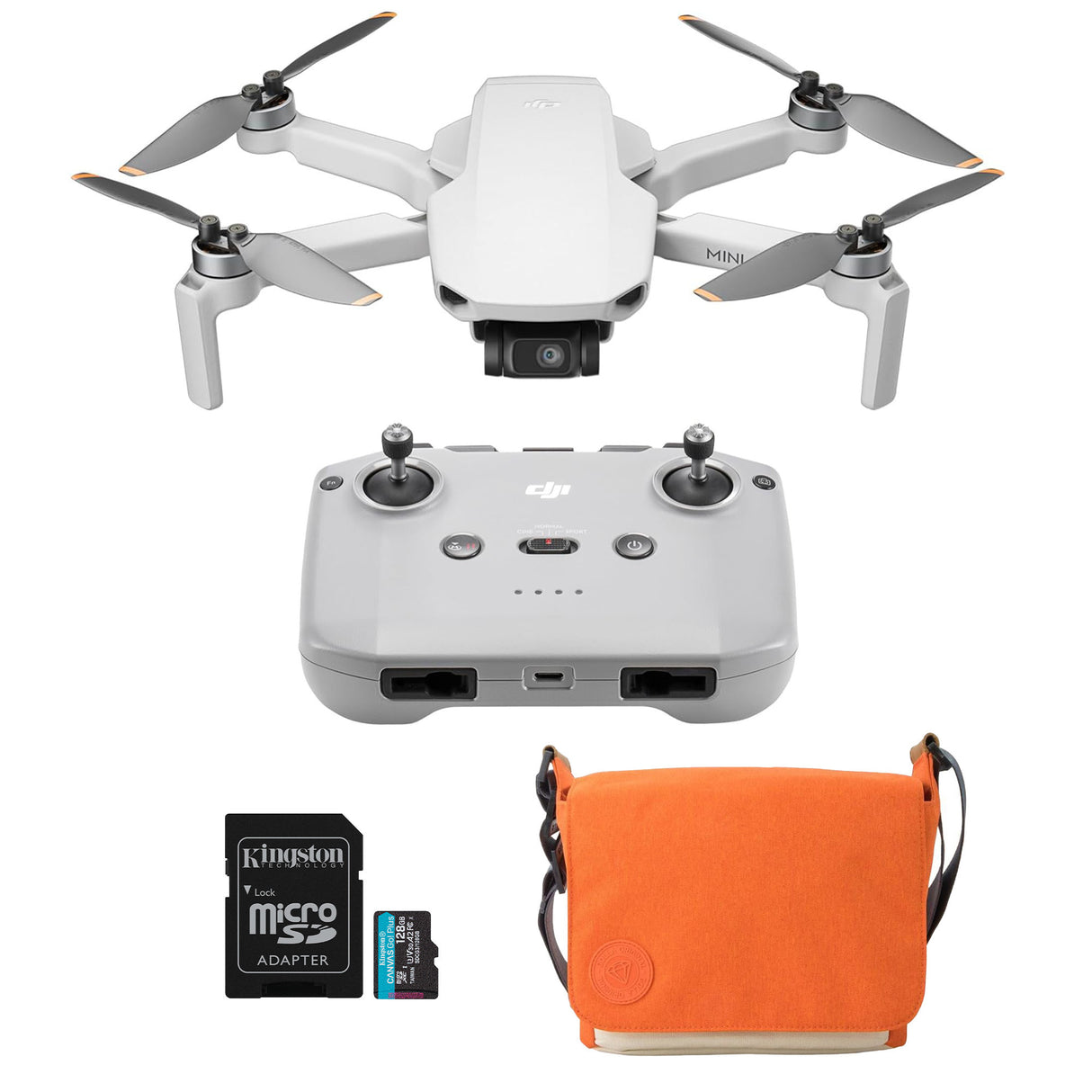 DJI Mini 4K Drone with 4K UHD Camera with 128GB MicroSDXC Memory Card and Drone Bag Bundle