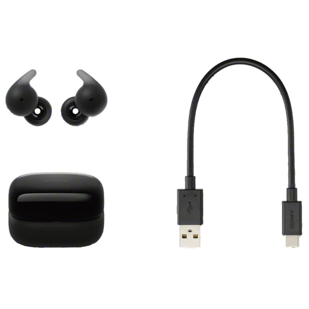 Sony LinkBuds Open Truly Wireless Earbuds with Air Fitting Supporters and Ergonomic Design (Black)