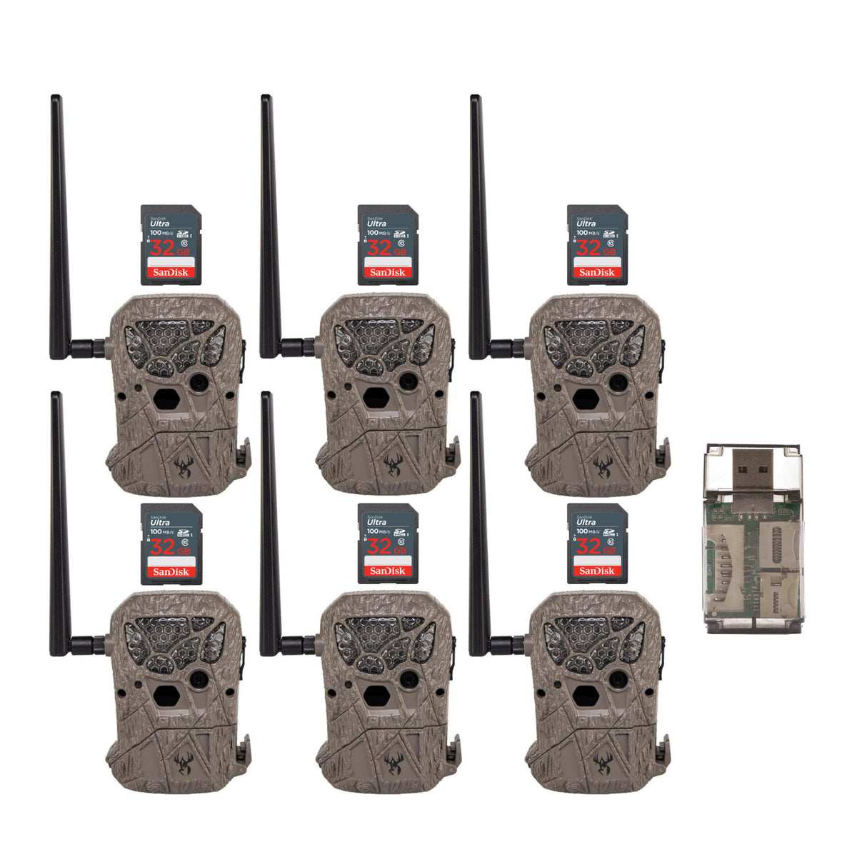 Wildgame Innovations Encounter 20MP Cellular Trail Camera with QR Code Setup (Brown, 6-Pack) Bundle