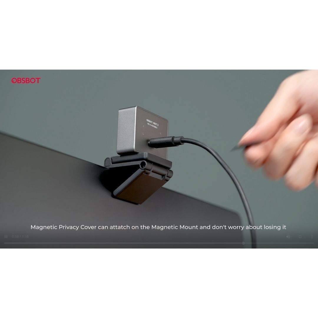 OBSBOT Meet 2 AI-Powered 4K Webcam with Fast Auto Focus and Gesture Control (Space Gray)