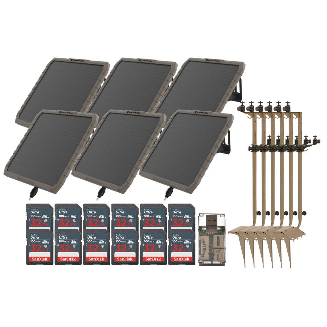 Stealth Cam Adjustable Multi-Pivot Mounting Post for Trail Camera and Battery (6-Pack) Bundle