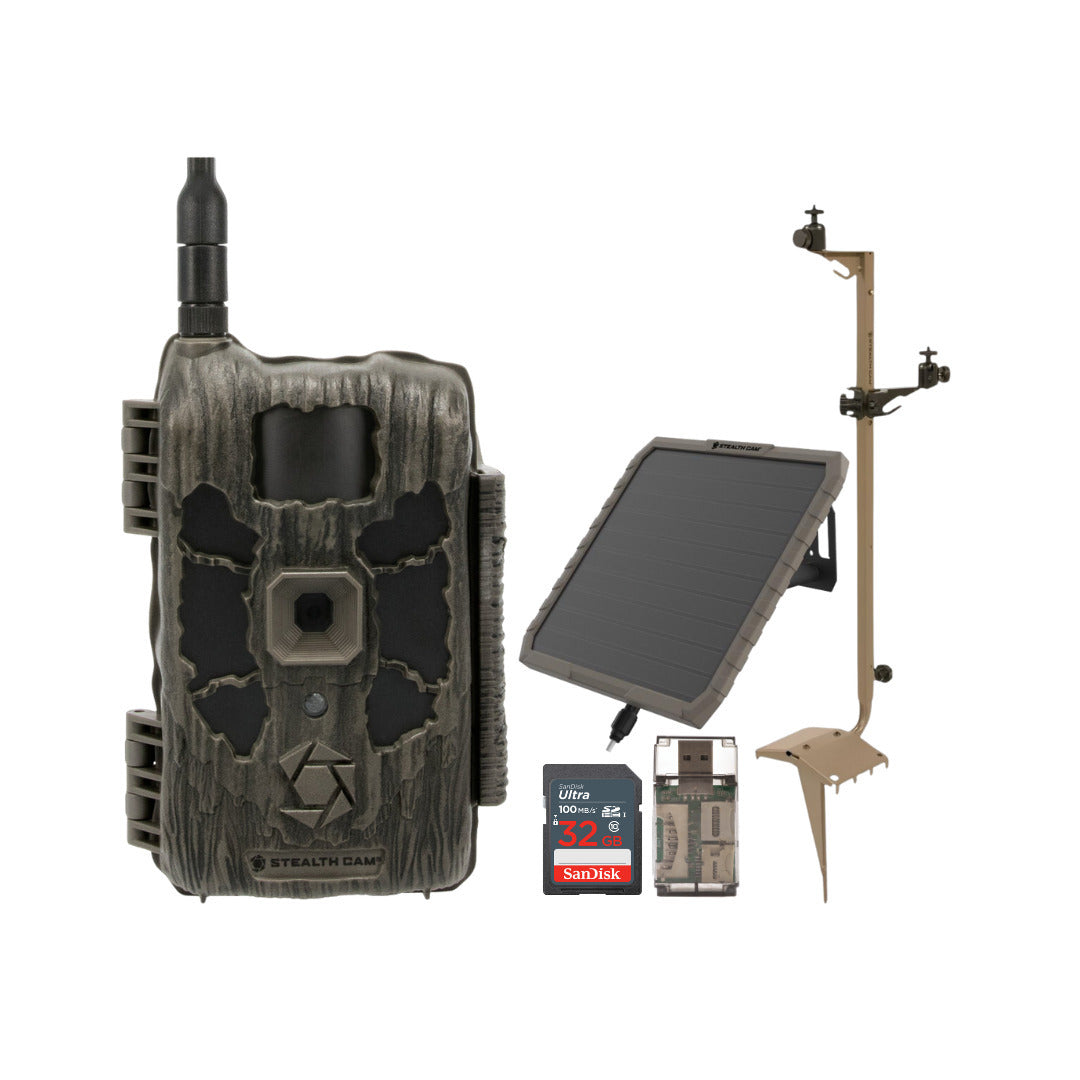 Stealth Cam 40MP Deceptor Max Cellular Trail Camera with Stealth Cam Solar Battery Pack Bundle
