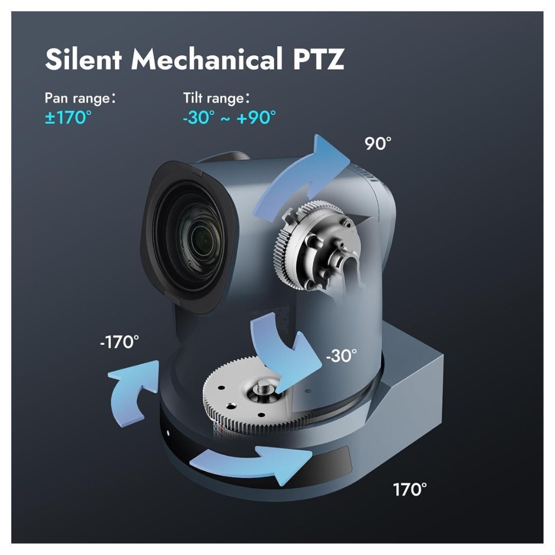 Rocware RC841U 4K Video Conferencing PTZ Camera with CMOS Image Sensor and Built-In AI Algorithm