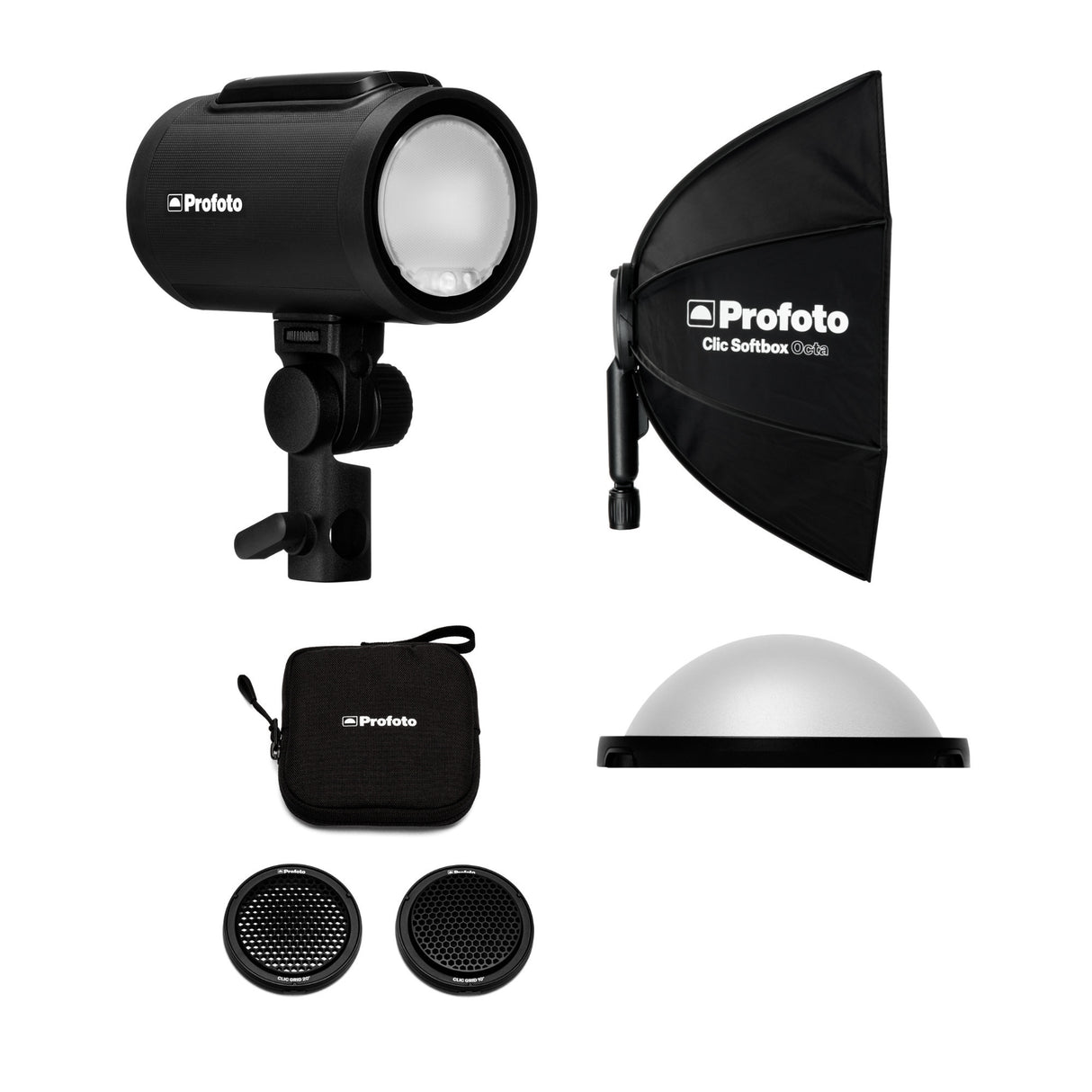Profoto A2 Monolight with Clic Softbox Octa, Clic Dome, and Clic Grid Kit Bundle