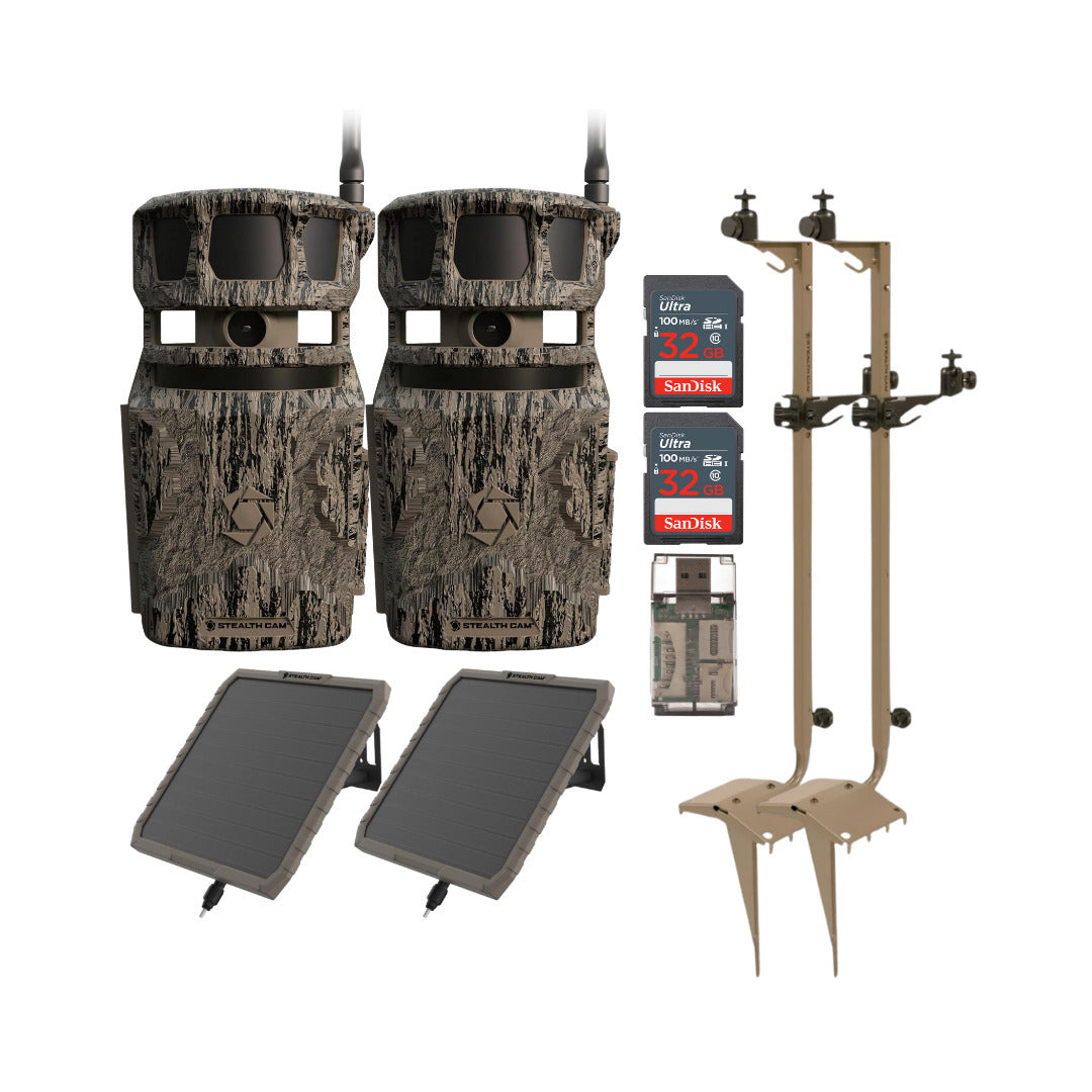 Stealth Cam Revolver 40MP Pro Cellular Trail Camera (2-Pack) with Mounting Post (2-Pack) Bundle