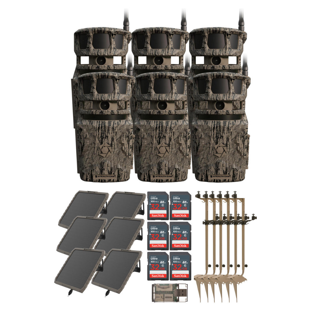 Stealth Cam Revolver 40MP Pro Cellular Trail Camera (6-Pack) with Mounting Post (6-Pack) Bundle