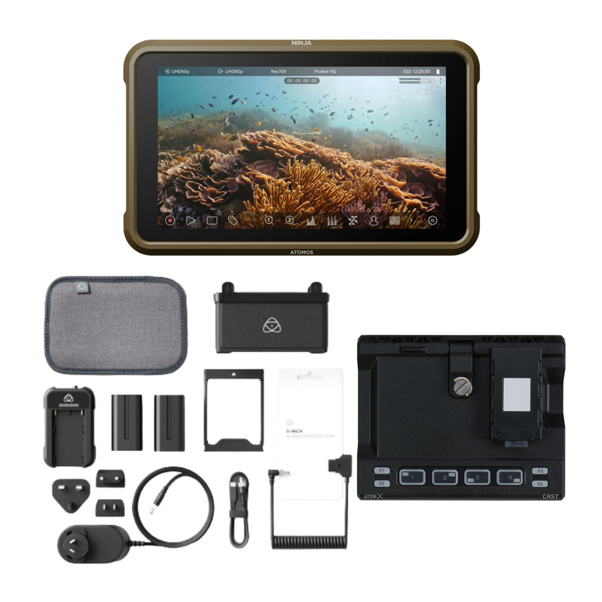 Atomos Ninja 5.2-Inch, 1000nit HDR Monitor-Recorder with AtomX Cast and Accessory Kit