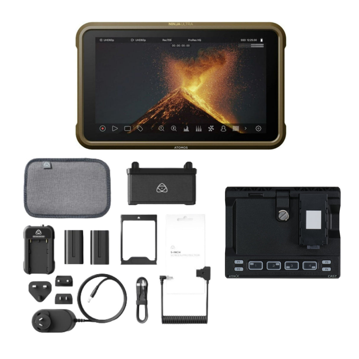 Atomos Ninja Ultra 5-in 1000nit HDR Monitor-Recorder with Connect and AtomX Cast and Accessory Kit