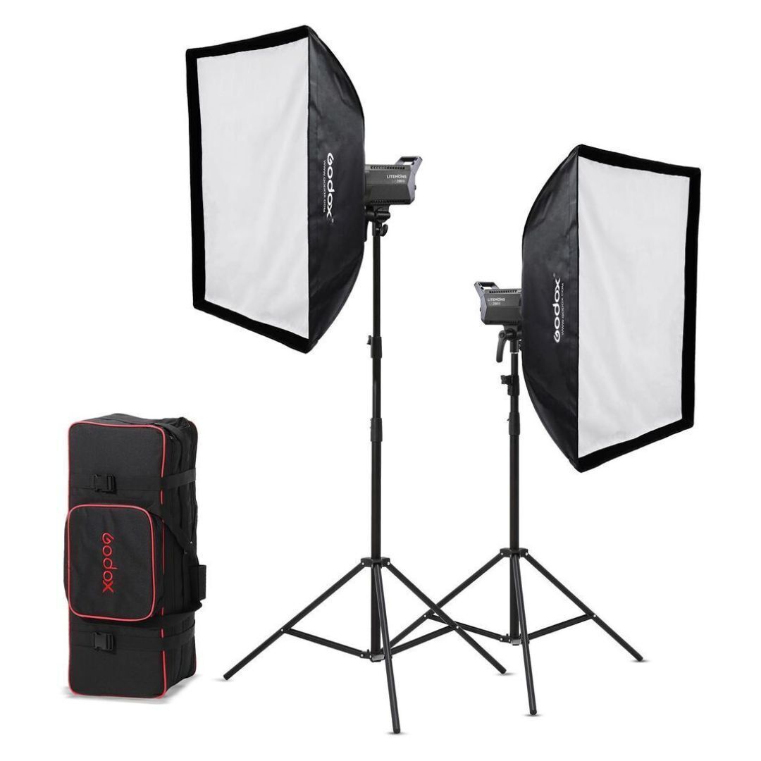 Godox Litemons LA200Bi 2-Light Kit with Step-Less Adjustment and Godox Light App Control (Black)