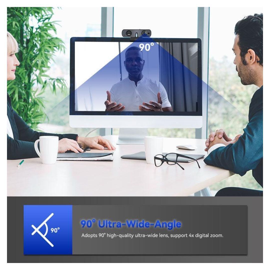 ROCWARE RC08 1080P HD All-In-One USB Webcam with Built-In Speaker and Mic for Video Conferencing