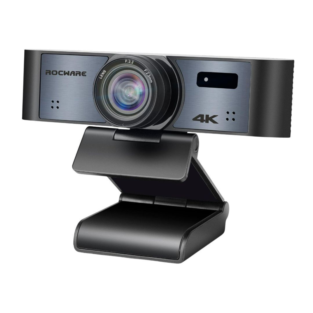ROCWARE RC16 4K USB AI Webcam with UHD CMOS Image Sensor, 8x Digital Zoom, and Humanoid Tracking