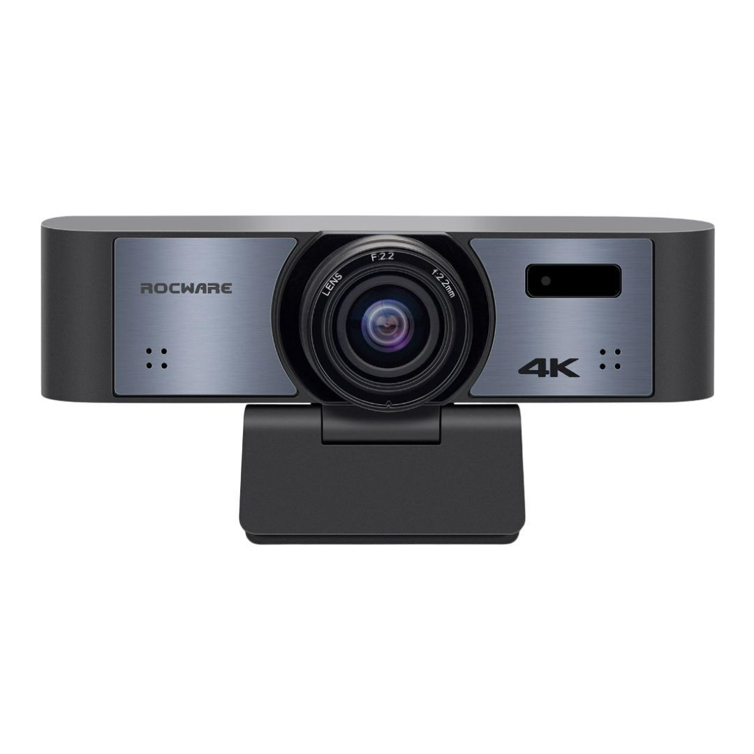 ROCWARE RC16 4K USB AI Webcam with UHD CMOS Image Sensor, 8x Digital Zoom, and Humanoid Tracking