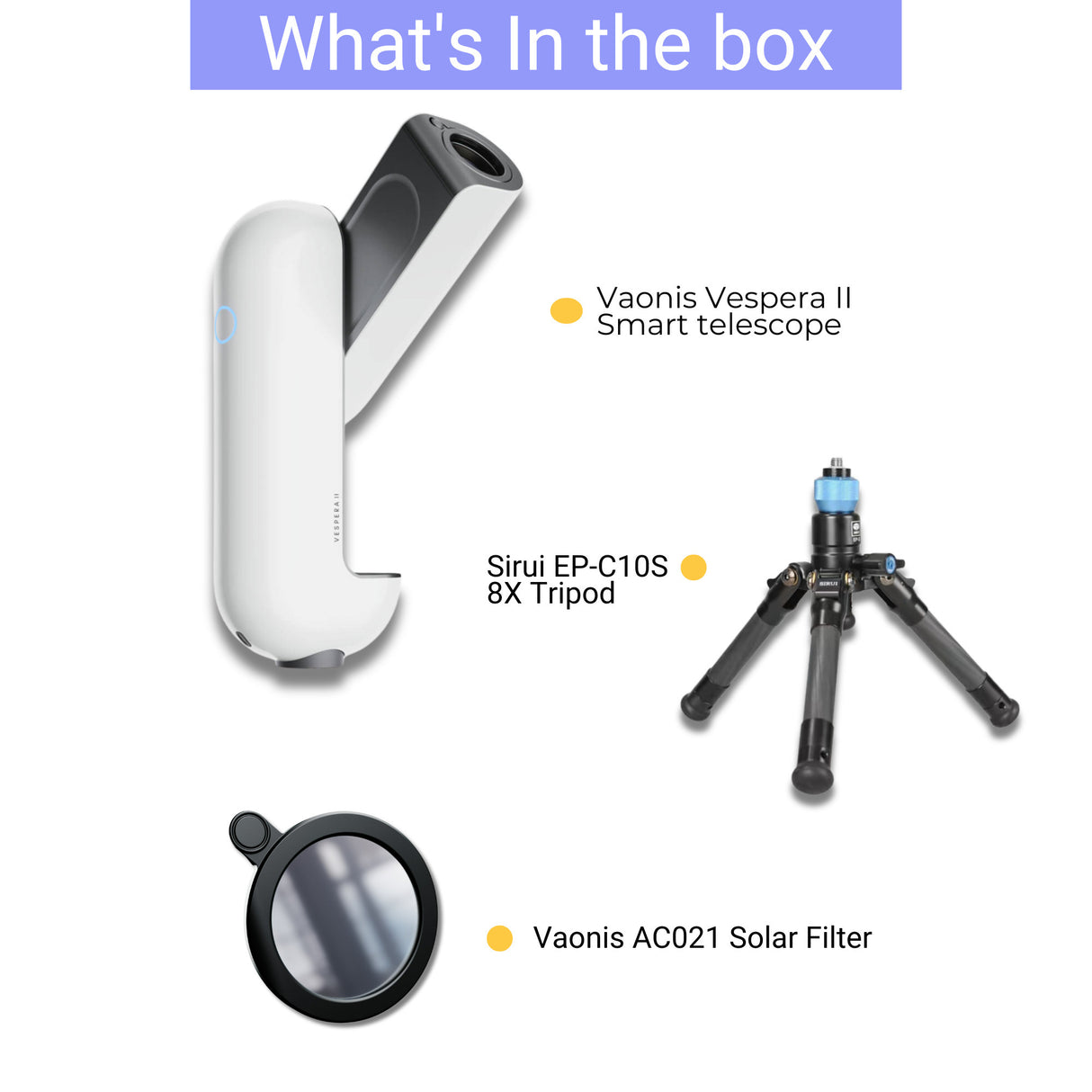 Vaonis VE50 II Vespera II Exploration Station with Ultra Light Telescope Bundle