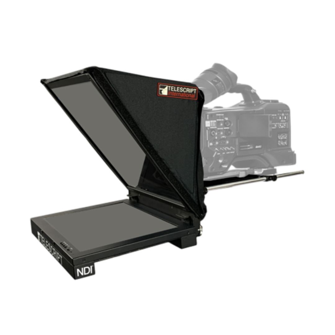 Telescript Fold and Go IP Teleprompting System with NDI and 15-Inch High-Bright Monitor (Black)