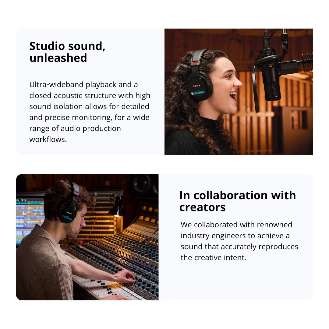 Sony MDR-M1 Professional Reference Monitor Headphones (Black) with Headphone Case Bundle