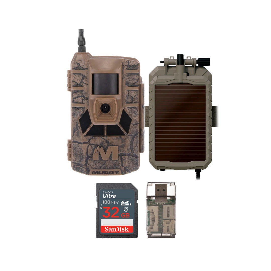 Muddy Matrix 36MP Imaging Cellular Trail Camera with On Demand Photo (Mud) and Power Panel Bundle
