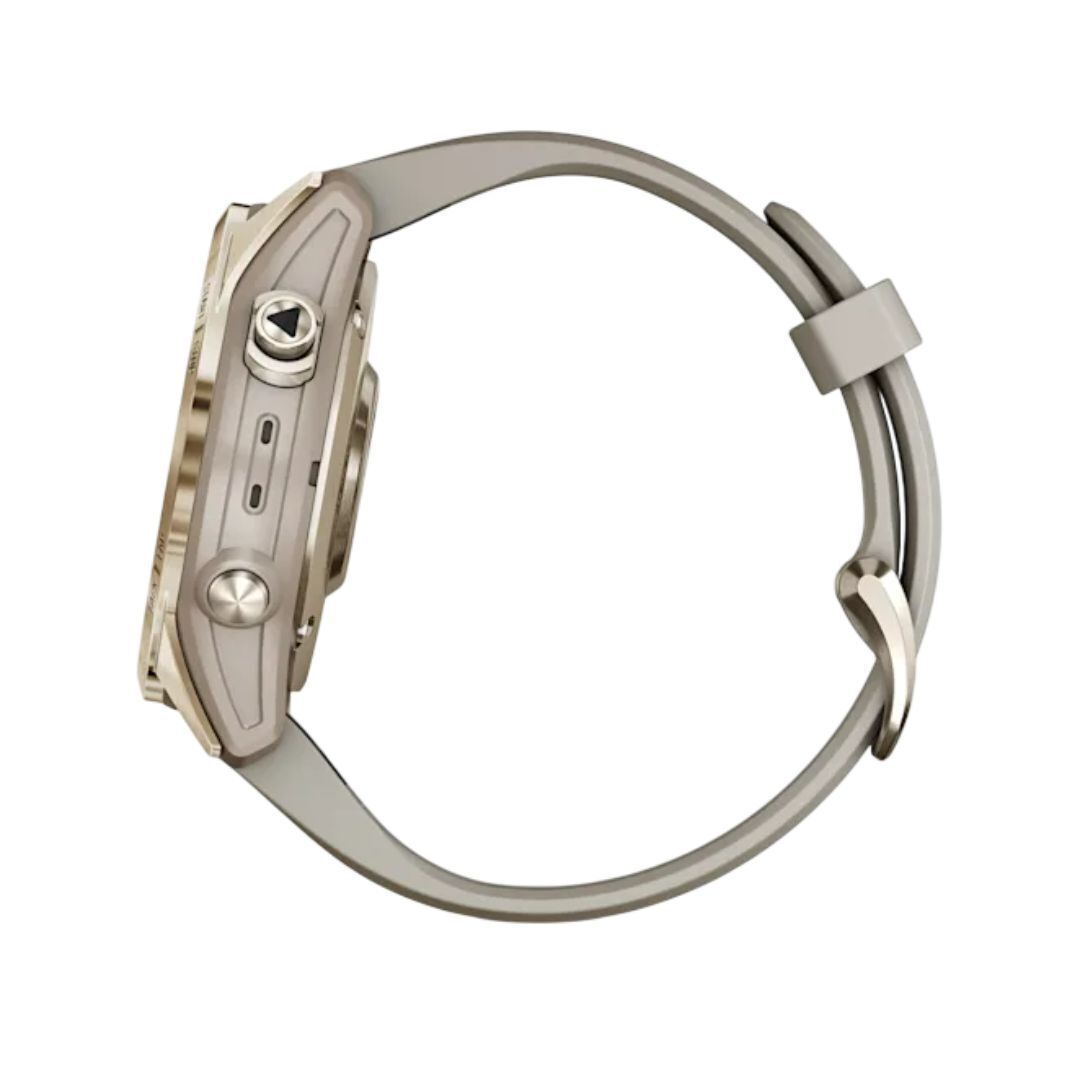 Garmin fenix 7S Sapphire Solar, Cream Gold Ti w/ Light Sand Band