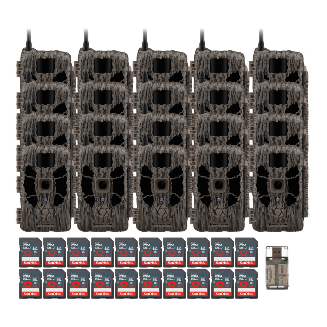 Stealth Cam 40MP Deceptor Max Cellular Trail Camera (2-Pack) x 10 with Memory Card (2-Pack) Bundle