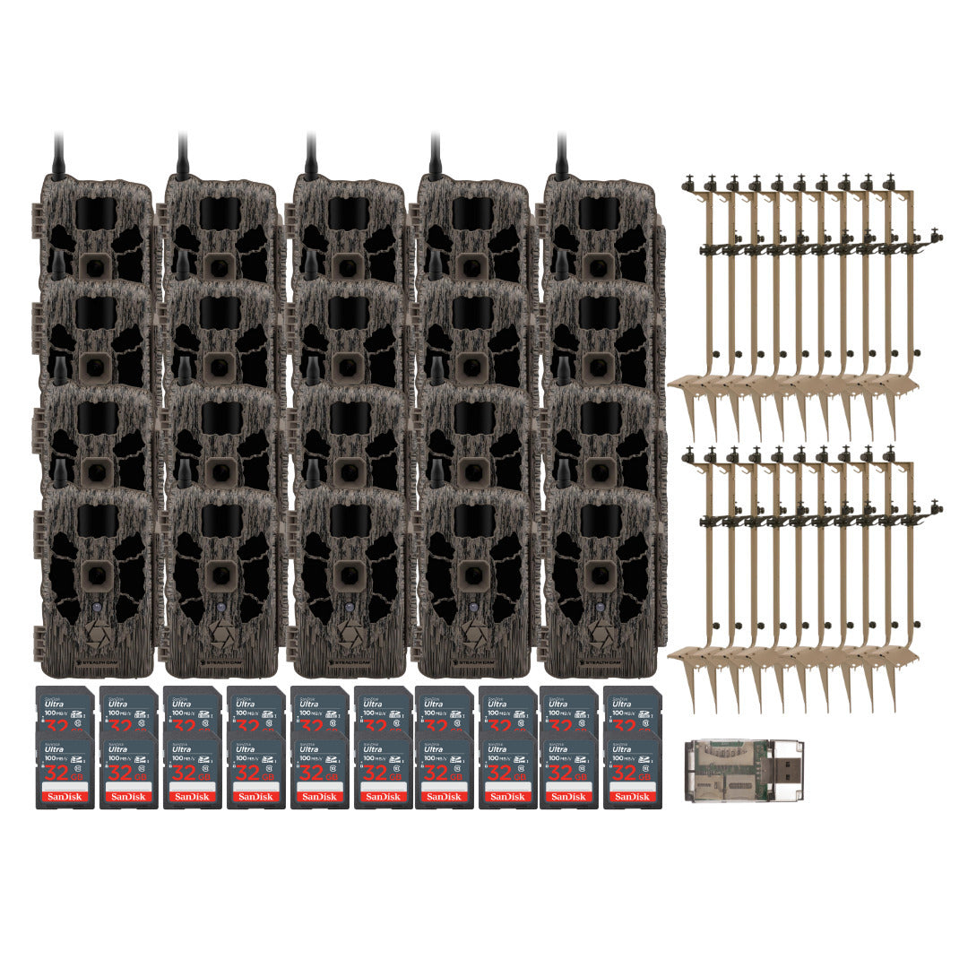 Stealth Cam 40MP Deceptor Max Cellular Trail Camera (2-Pack) x 10 with 20 x Mounting Post Bundle