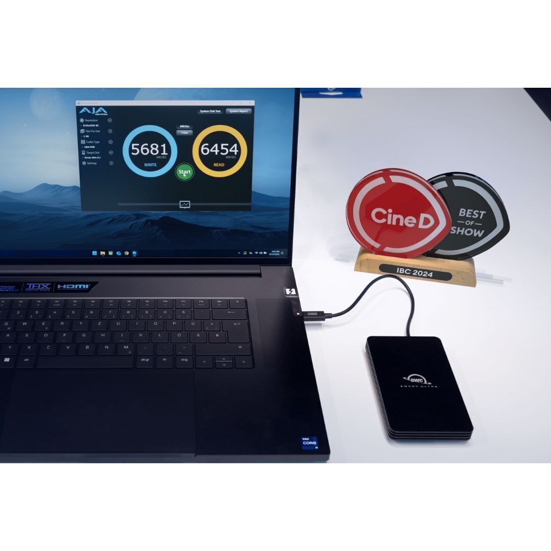 OWC Envoy Ultra 2TB Portable SSD with Thunderbolt 5 Interface and Weatherproof Construction (Black)