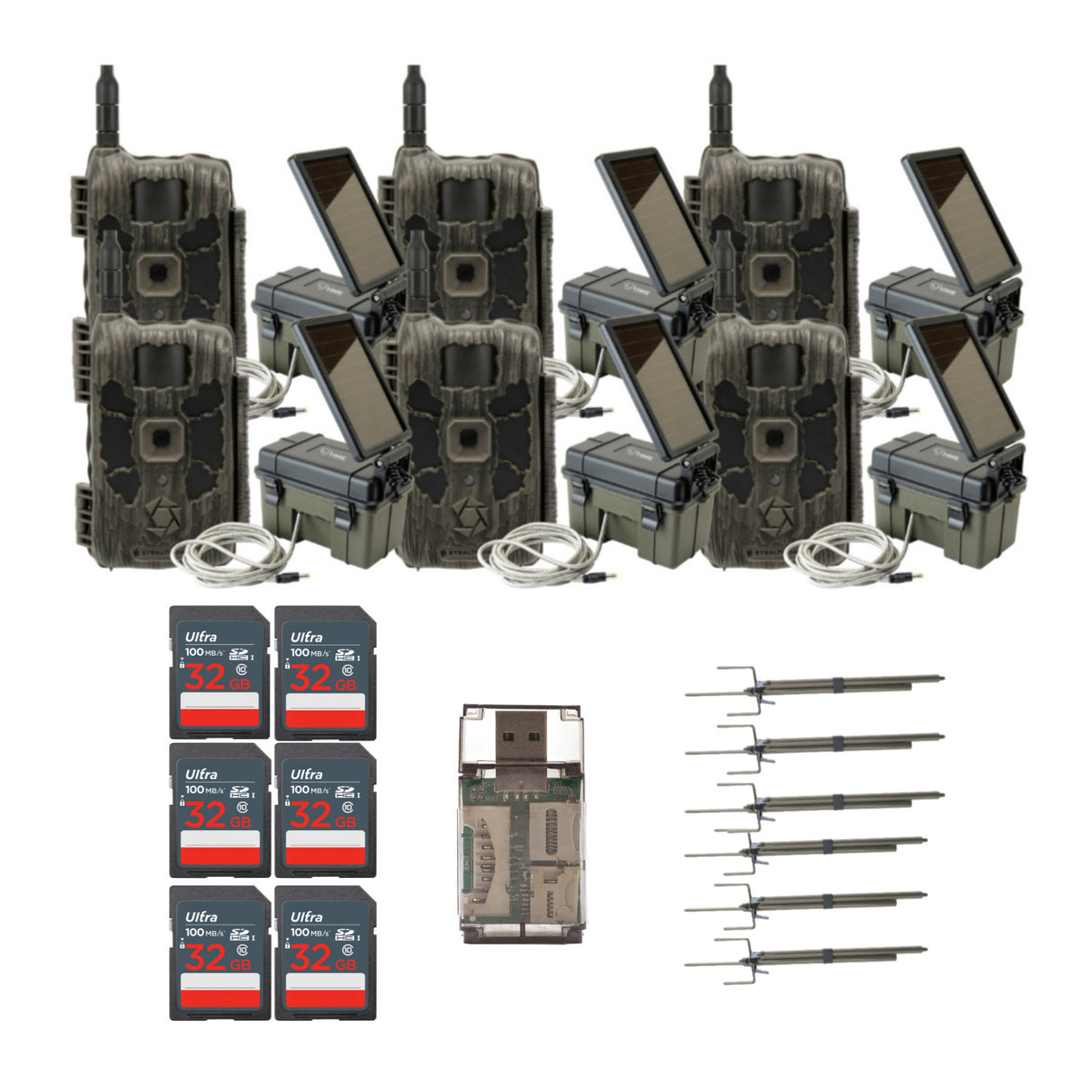 Stealth Cam 40MP Deceptor Max Cellular Trail Camera (6-Pack) with Solar Pack (6-Pack) Bundle