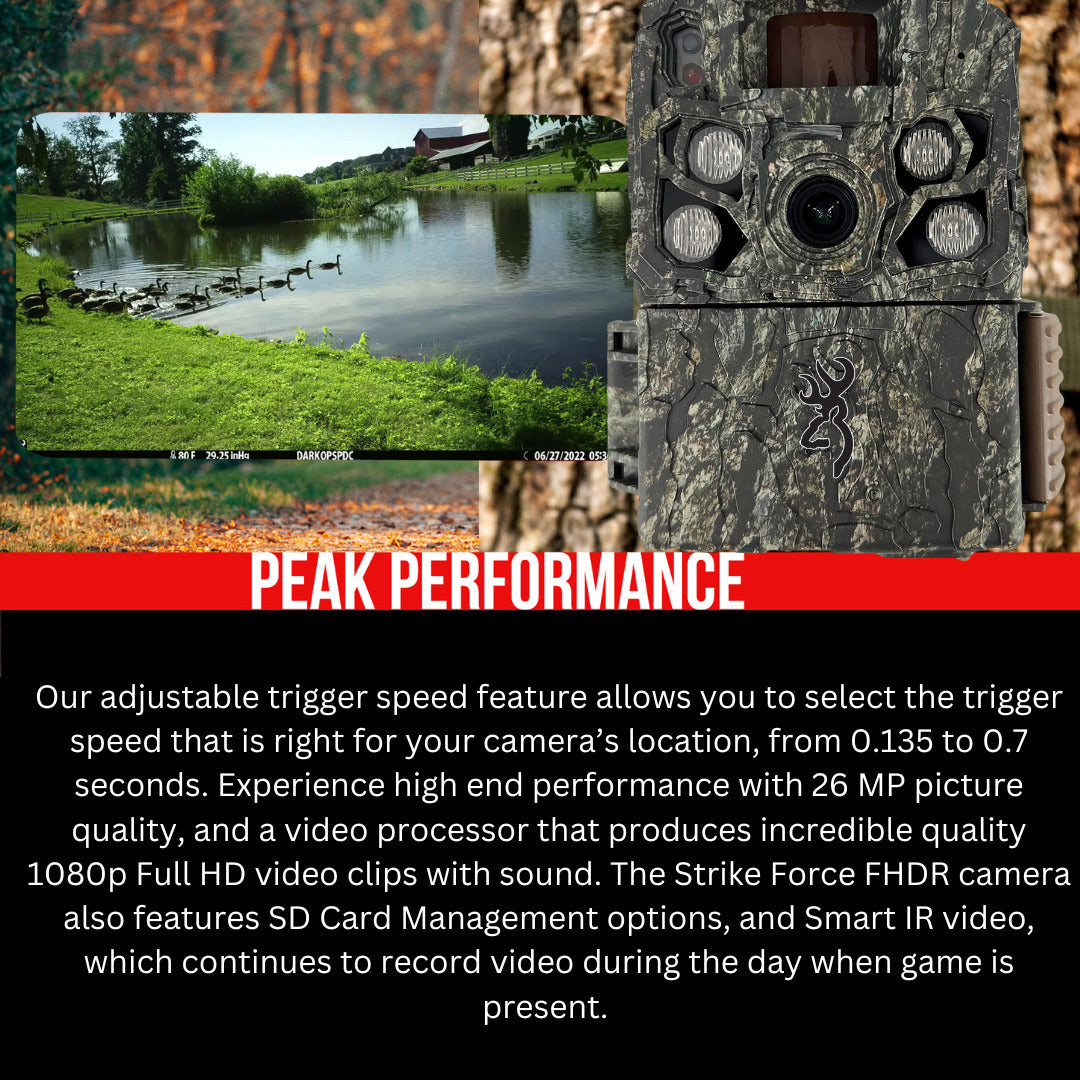 Browning Trail Cameras Strike Force FHDR (10-Pack) with 10 x 32GB Memory Card and Card Reader Bundle